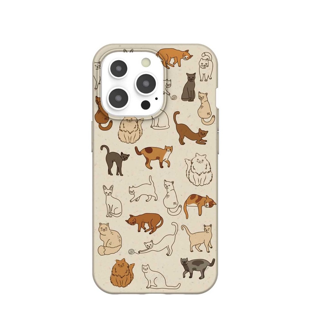 iPhone 13 Pro Pela Case - London Fog Kitties - Compostable Phone Case